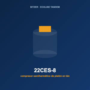 Bitzer 22CES-8, compresor semihermético de pistón en tándem