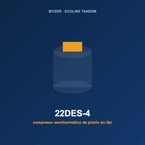 Bitzer 22DES-4, compresor semihermético de pistón en tándem