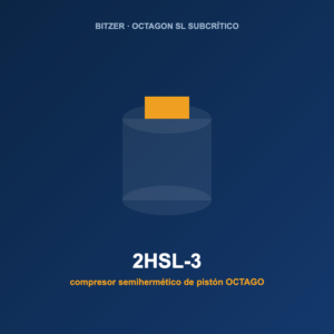 Bitzer 2HSL-3, compresor semihermético de pistón OCTAGON para baja temperatura