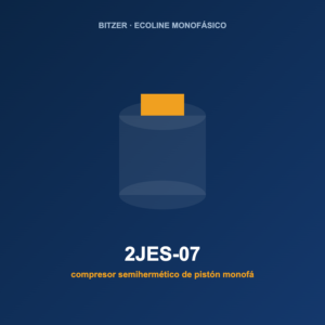 Bitzer 2JES-07, compresor semihermético de pistón monofásico