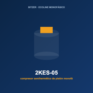 Bitzer 2KES-05, compresor semihermético de pistón monofásico