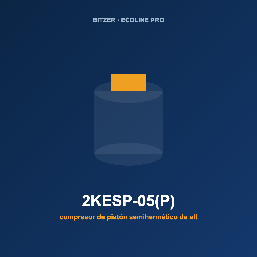 Bitzer 2KESP-05(P), compresor de pistón semihermético de alta eficiencia