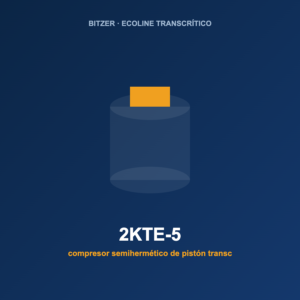 Bitzer 2KTE-5, compresor semihermético de pistón transcrítico de CO2 (R-744)
