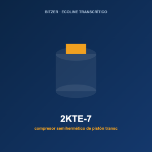 Bitzer 2KTE-7, compresor semihermético de pistón transcrítico de CO2 (R-744)