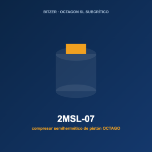 Bitzer 2MSL-07, compresor semihermético de pistón OCTAGON para baja temperatura