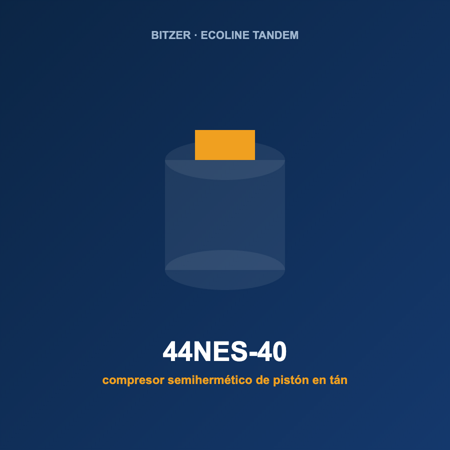 Bitzer 44NES-40, compresor semihermético de pistón en tándem