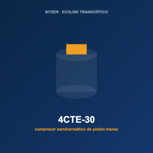 Bitzer 4CTE-30, compresor semihermético de pistón transcrítico de CO2 (R-744)