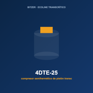 Bitzer 4DTE-25, compresor semihermético de pistón transcrítico de CO2 (R-744)