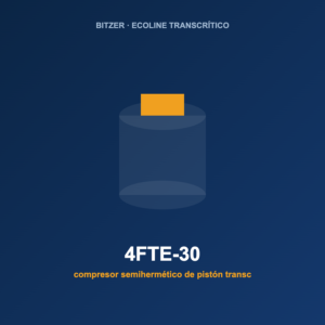 Bitzer 4FTE-30, compresor semihermético de pistón transcrítico de CO2 (R-744)