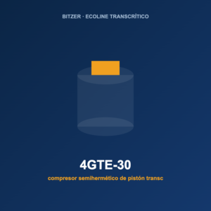 Bitzer 4GTE-30, compresor semihermético de pistón transcrítico de CO2 (R-744)