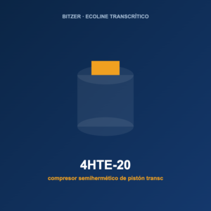 Bitzer 4HTE-20, compresor semihermético de pistón transcrítico de CO2 (R-744)