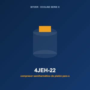 Bitzer 4JEH-22, compresor semihermético de pistón para alta temperatura