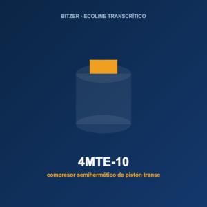 Bitzer 4MTE-10, compresor semihermético de pistón transcrítico de CO2 (R-744)