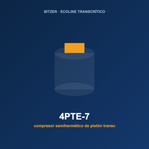 Bitzer 4PTE-7, compresor semihermético de pistón transcrítico de CO2 (R-744)