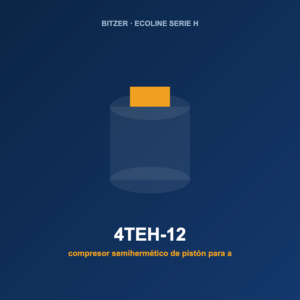 Bitzer 4TEH-12, compresor semihermético de pistón para alta temperatura