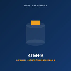 Bitzer 4TEH-9, compresor semihermético de pistón para alta temperatura