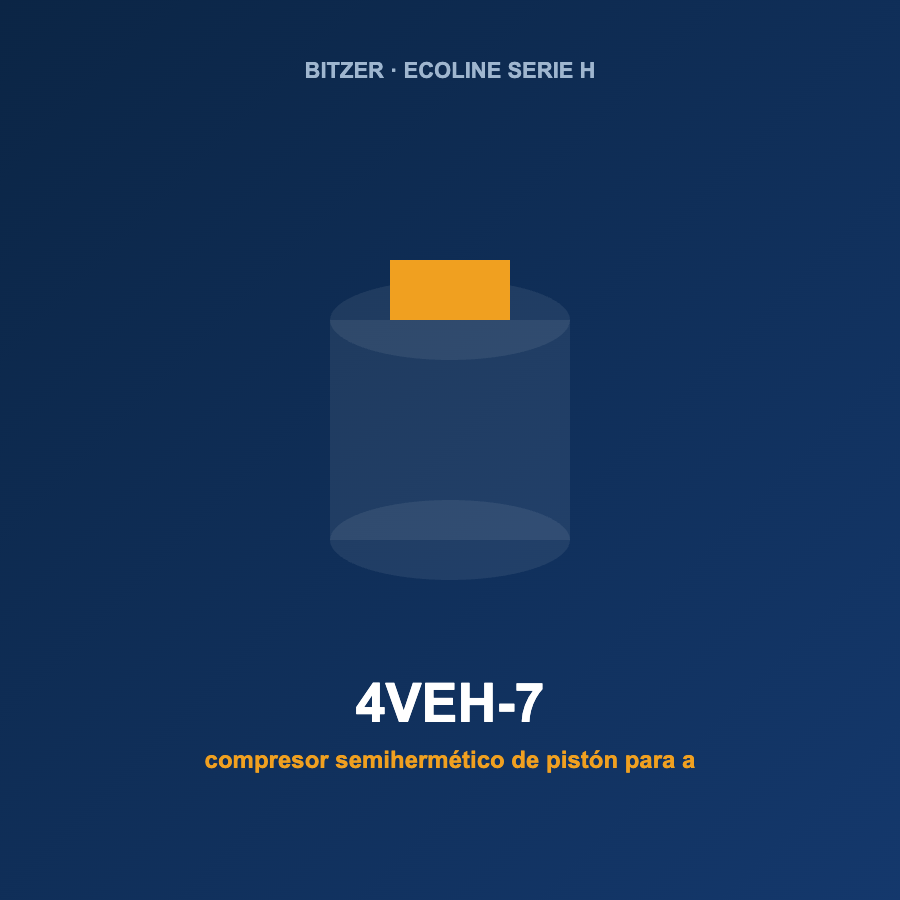 Bitzer 4VEH-7, compresor semihermético de pistón para alta temperatura