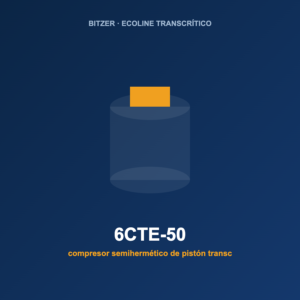 Bitzer 6CTE-50, compresor semihermético de pistón transcrítico de CO2 (R-744)