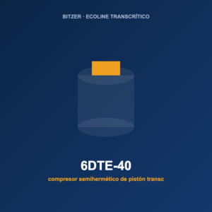 Bitzer 6DTE-40, compresor semihermético de pistón transcrítico de CO2 (R-744)
