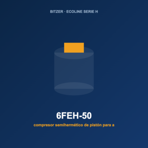 Bitzer 6FEH-50, compresor semihermético de pistón para alta temperatura