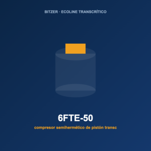 Bitzer 6FTE-50, compresor semihermético de pistón transcrítico de CO2 (R-744)