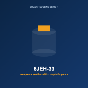 Bitzer 6JEH-33, compresor semihermético de pistón para alta temperatura