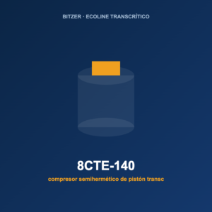 Bitzer 8CTE-140, compresor semihermético de pistón transcrítico de CO2 (R-744)