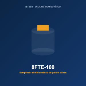 Bitzer 8FTE-100, compresor semihermético de pistón transcrítico de CO2 (R-744)