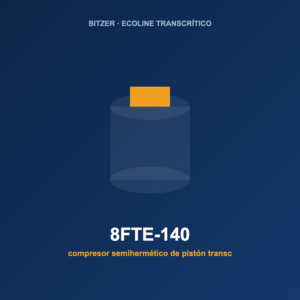 Bitzer 8FTE-140, compresor semihermético de pistón transcrítico de CO2 (R-744)