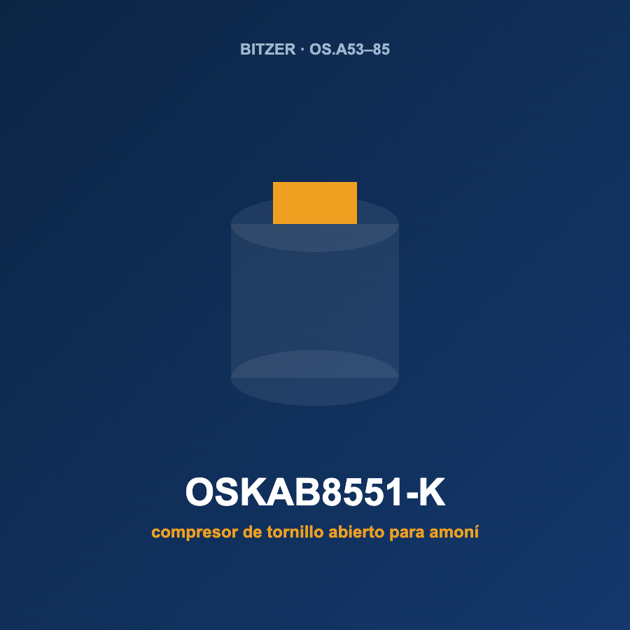 Bitzer OSKAB8551-K, compresor de tornillo abierto para amoníaco (NH₃)