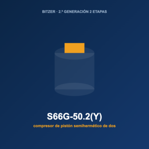 Bitzer S66G-50.2(Y), compresor de pistón semihermético de dos etapas