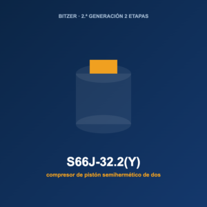 Bitzer S66J-32.2(Y), compresor de pistón semihermético de dos etapas