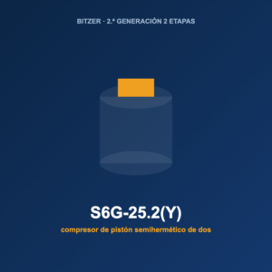Bitzer S6G-25.2(Y), compresor de pistón semihermético de dos etapas