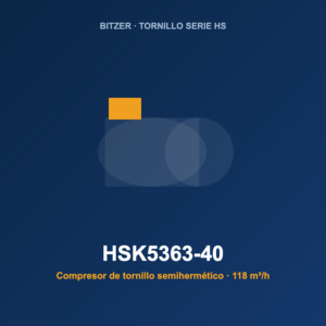 Bitzer HSK5363-40, compresor de tornillo semihermético de 118 m³/h
