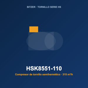 Bitzer HSK8551-110, compresor de tornillo semihermético de 315 m³/h