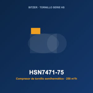 Bitzer HSN7471-75, compresor de tornillo semihermético de 250 m³/h